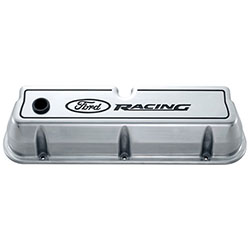 FORD RACING LOGO DIE-CAST VALVE COVERS POLISHED