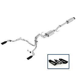 2015-2020 F-150 2.7L, 3.5L &amp; 5.0L CAT-BACK SPORT EXHAUST SYSTEM - REAR EXIT, BLACK CHROME TIPS