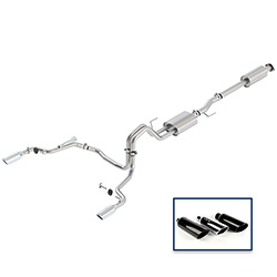 2015-2020 F-150 2.7L, 3.5L &amp; 5.0L CAT-BACK SPORT EXHAUST SYSTEM - REAR EXIT, CHROME TIPS