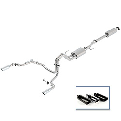 2015-2020 F-150 2.7L, 3.5L &amp; 5.0L CAT-BACK TOURING EXHAUST SYSTEM - REAR EXIT, CHROME TIPS