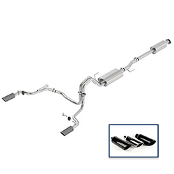 2015-2020 F-150 2.7L, 3.5L &amp; 5.0L CAT-BACK TOURING EXHAUST SYSTEM - REAR EXIT, CARBON FIBER TIPS