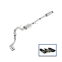 2015-2020 F-150 2.7L, 3.5L &amp; 5.0L CAT-BACK TOURING EXHAUST SYSTEM - SIDE EXIT WITH CHROME TIPS