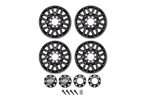 2005-2022 SUPER DUTY 20" X 8" PREMIUM BLACK PAINTED ALUMINUM WHEEL PACKAGE