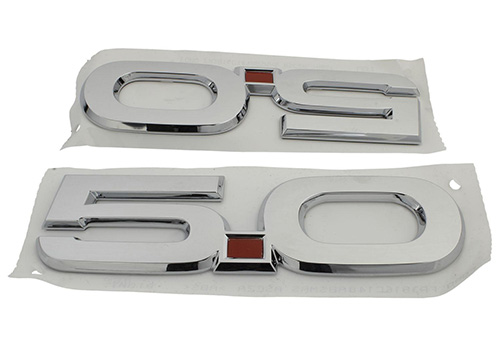 2015-2024 MUSTANG 5.0L FENDER EMBLEMS/BADGES-CHROME-PAIR