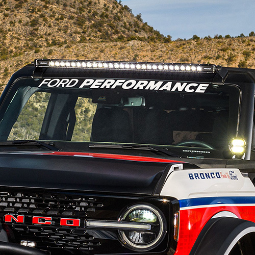 FORD PERFORMANCE BRONCO WINDSHIELD BANNER - WHITE