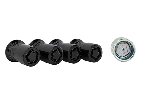 M14X1.5 BLACK SECURITY LUG NUT KIT OF 4